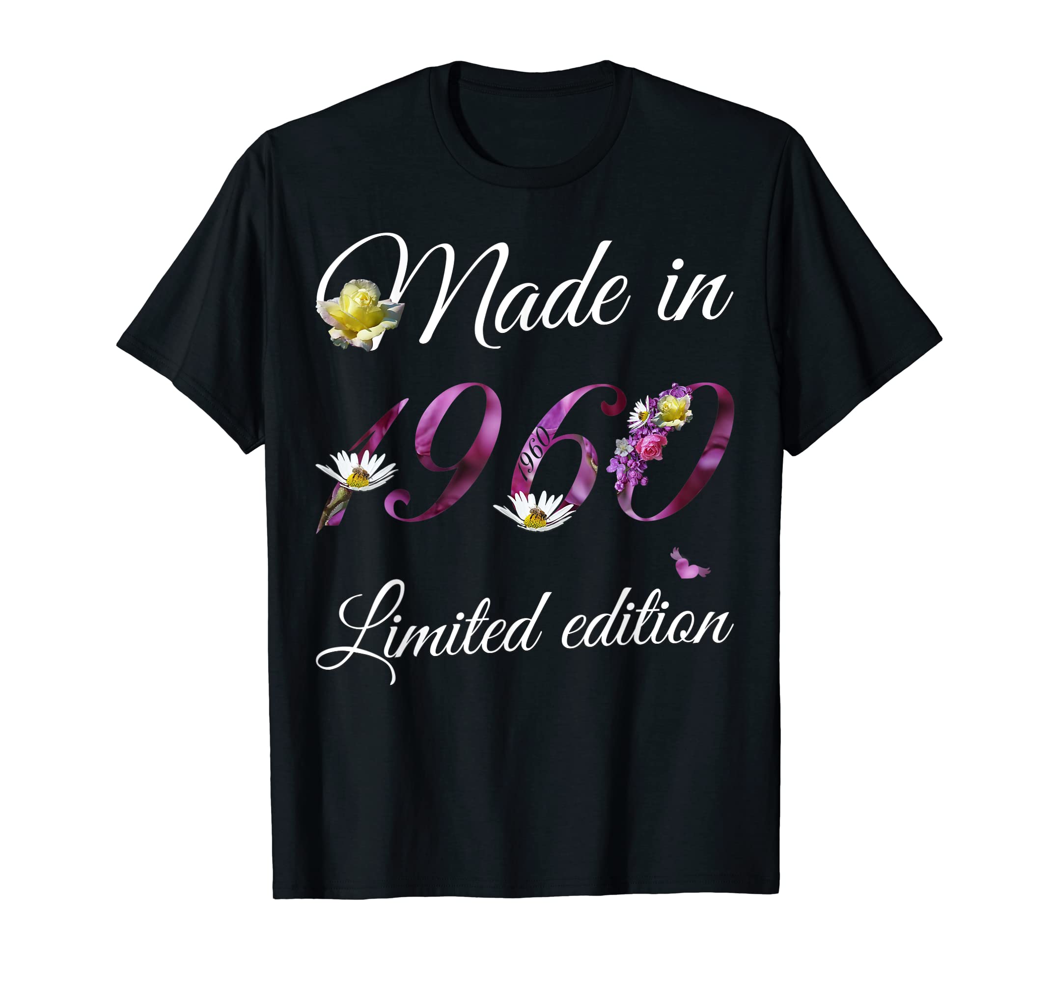 62nd Anniversary Vintage 1960 TShirt by Alice RonMade in 1960 Tee 62 Year Old Shirt Floral 1960 62nd Birthday T-Shirt
