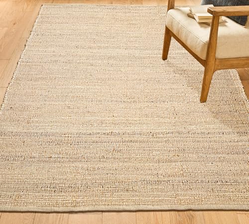 Chardin home 6x9 Jute Cotton Hand Woven Area Rug,...