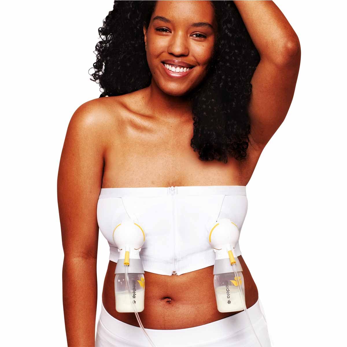 Medela Bustier de bombeo manos libres, sujetador de bombeo fácil de expresar, elástico adaptable para un ajuste perfecto