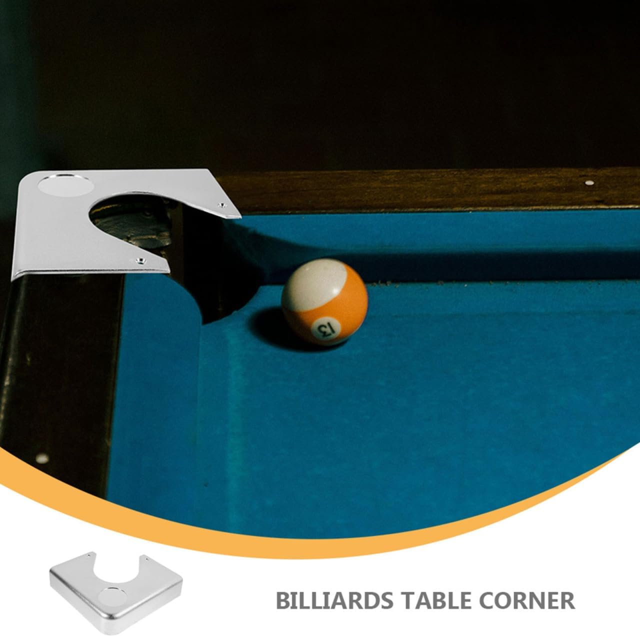 8Pcs Billiard Table Chrome Corner Guards - Pool Table Corner Protector Plates - Snooker Replacement Parts - Durable Metal Bumpers for Game Room
