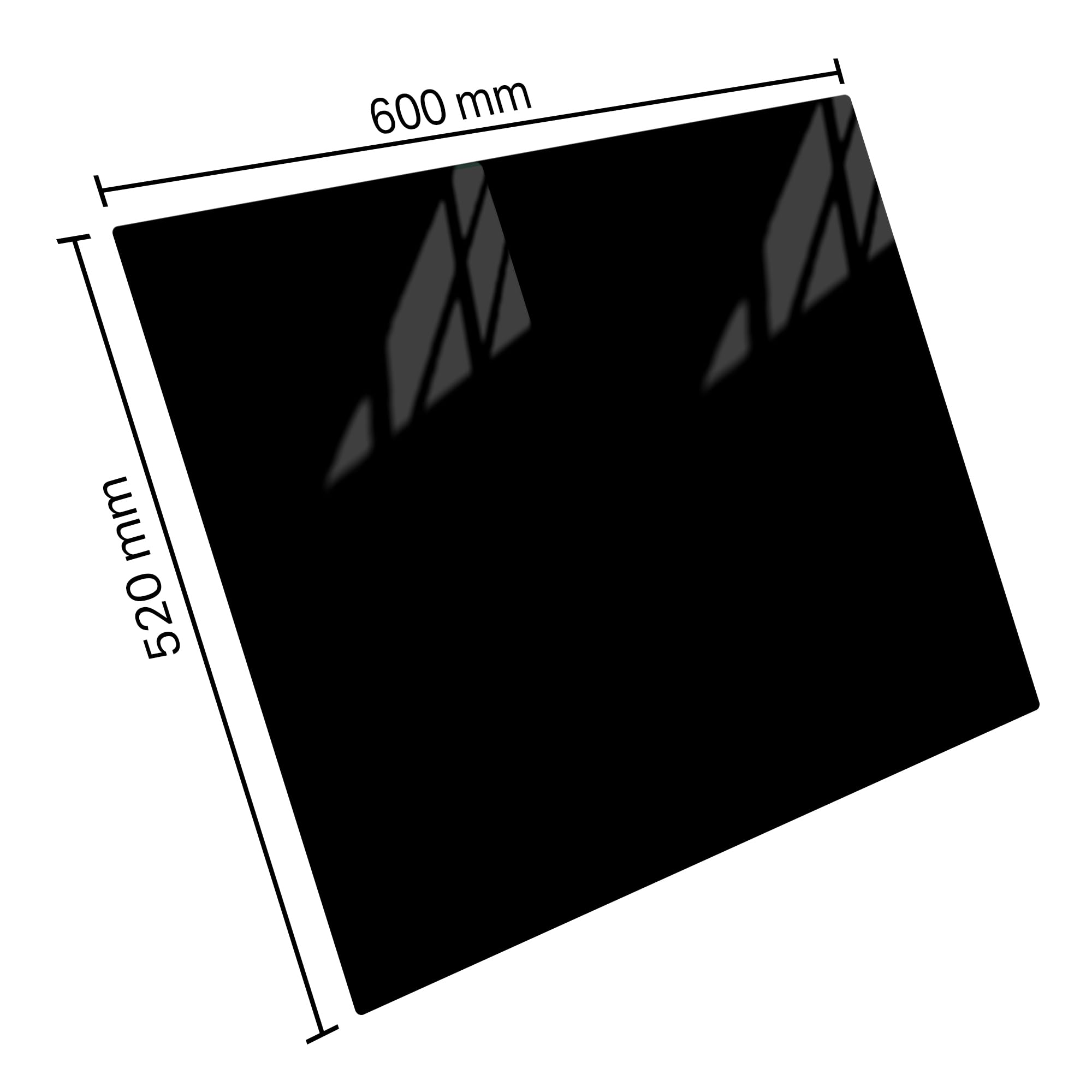 Herdabdeckung Glas Schwarz 1 Teilig 60x52 – Gehärtetes Glas Schneidebrett & Ceranfeld Abdeckplatte – Hochglanz & Blickdicht – Schutz für Induktion, Ceran