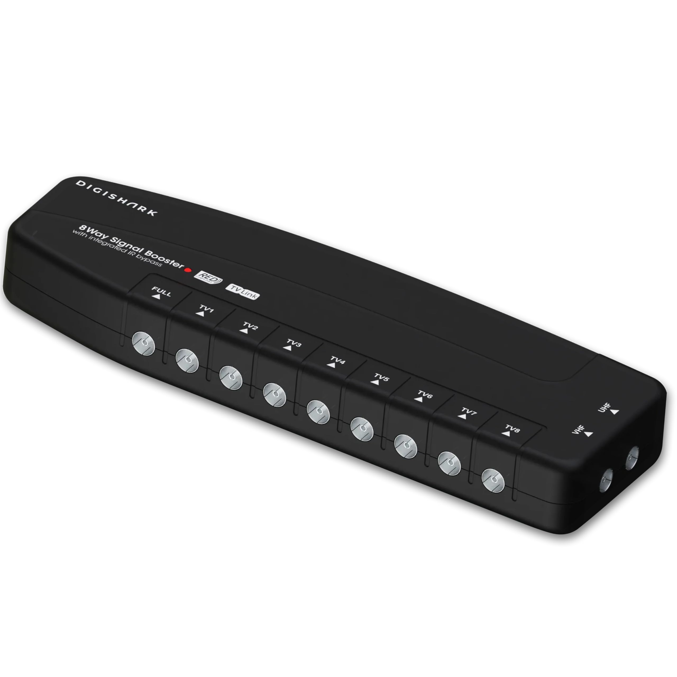 Amplificatore di segnale antenna TV a 8 vie, migliora la qualità dell'immagine e la ricezione del canale, compatibile con bypass IR, filtro LTE 4G/5G integrato, Freeview HD UHF Ch 21-60, 4K