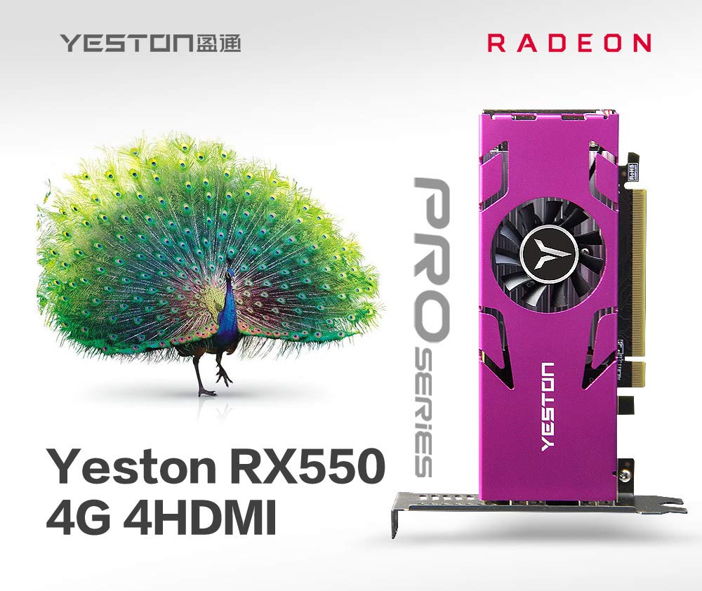 Amazon | Yeston Radeon RX550 4GB GDDR5 4Monitor ビデオカード