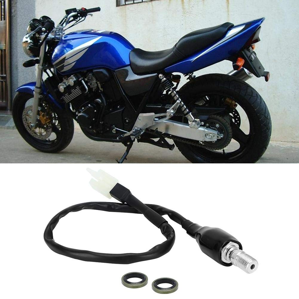 Interruptor de freno hidráulico, M10x1.0 Interruptor de freno hidráulico universal Manguera de aceite de motocicleta Bomba hidráulica Interruptor de luz de freno trasero reforzado(Derecho)