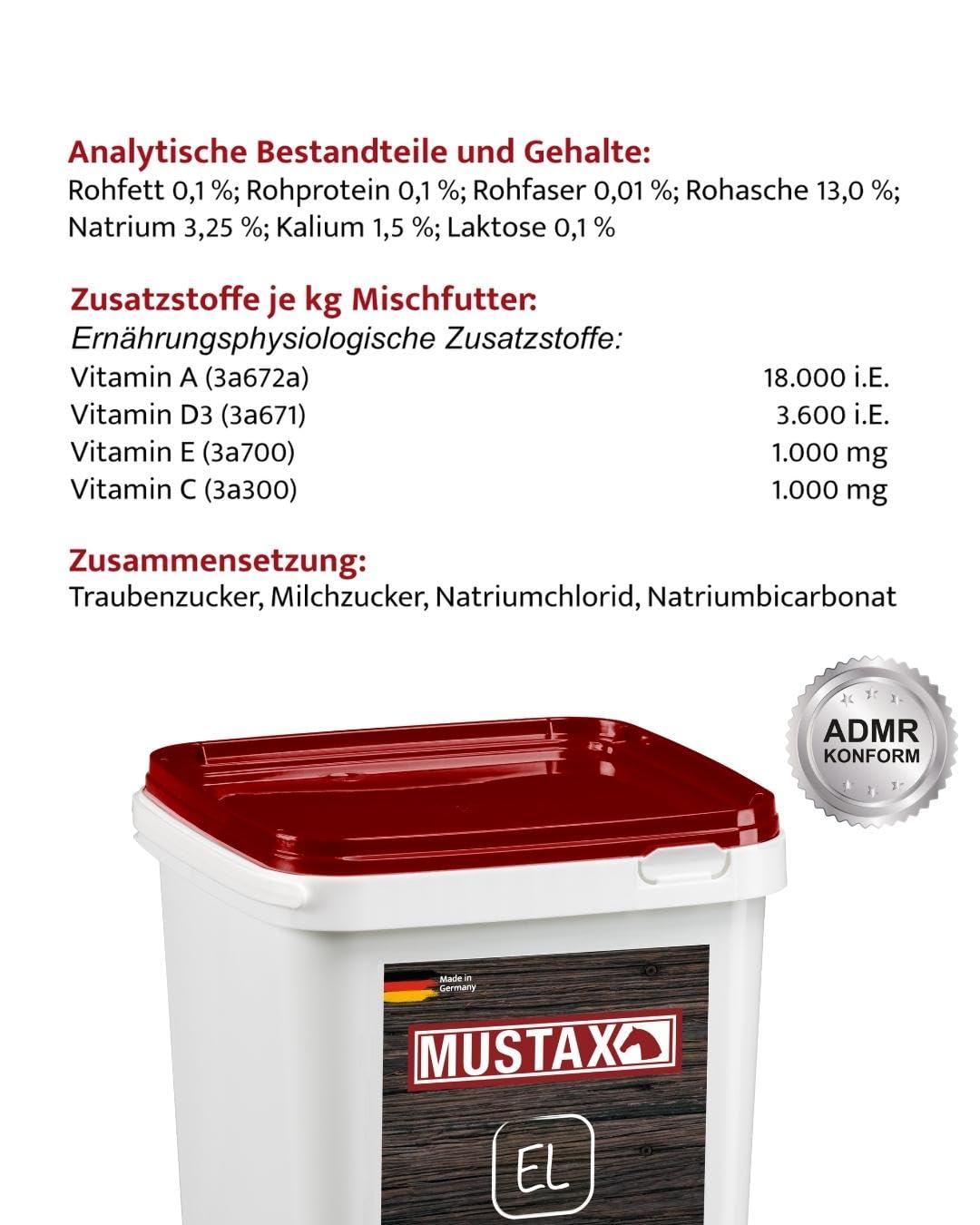 MUSTAX Elektrolyt -gleicht die Verluste von Elektrolyten beim Schwitzen aus und fördert so die Leistungsfähigkeit, Ausdauer & Gesundheit deines Pferdes, mit Tierernährungsexperten entwickelt (1 kg)