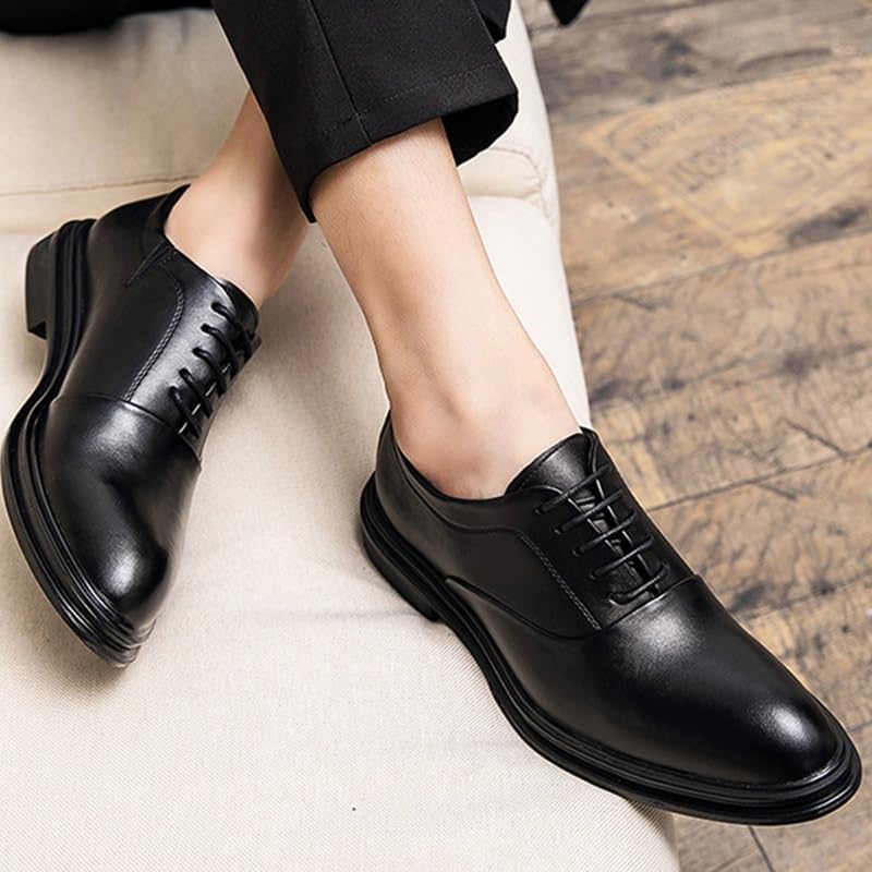 Men's Classic Lace Up Low Top Leather Dress Shoes Mens Retro Comfortable Business Derby Shoes Men Non-Slip Softsole Walking Oxford Shoes3