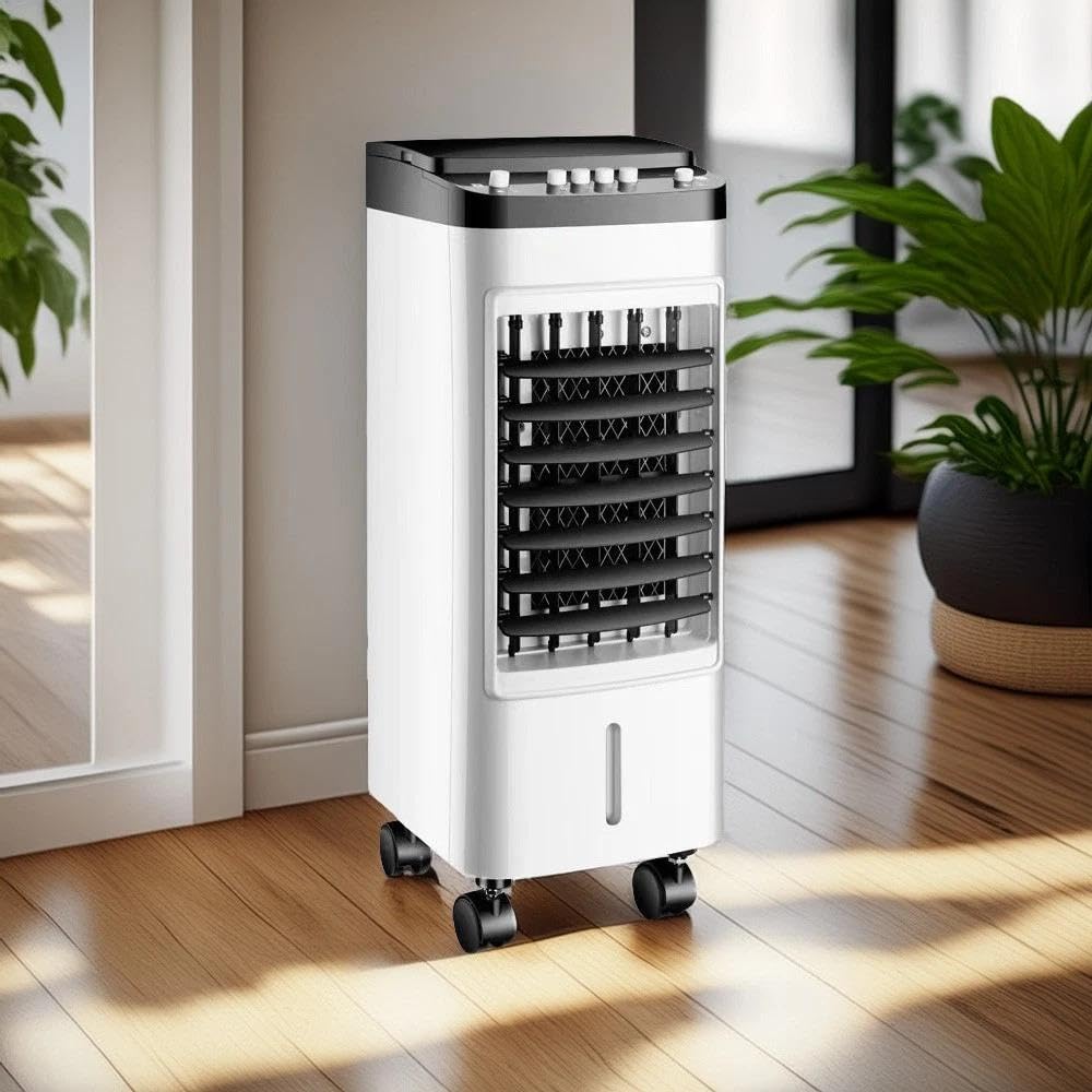 Raffrescatore Evaporativo Portatile: Rinfresca e Umidifica con Efficacia, Silenzioso e Facile da Spostare, con Box Ghiaccio inclusi