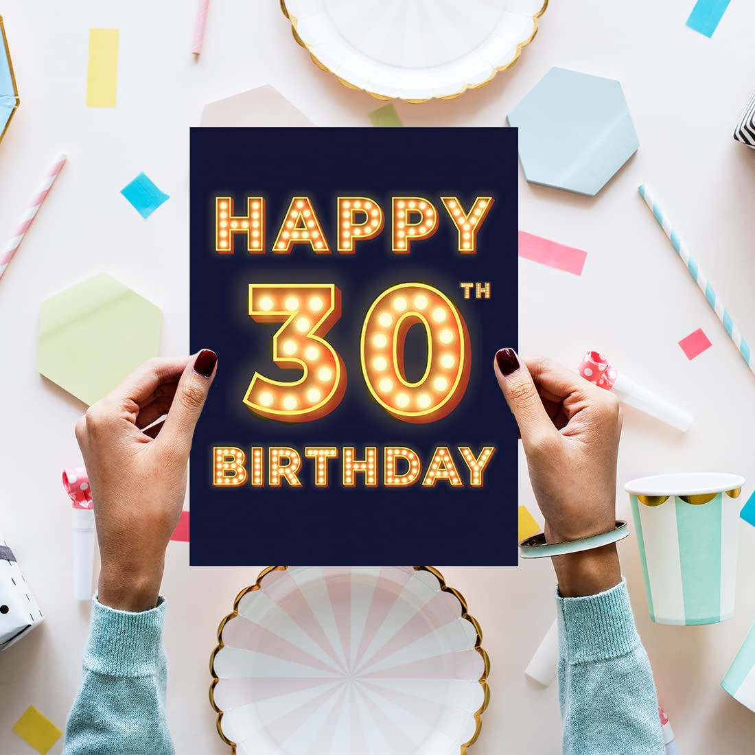 Andaz Press Jumbo Happy Birthday Card with Envelope, Marquee
