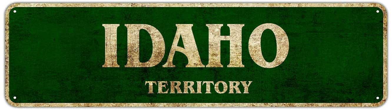 Idaho Territory Vintage Metal Sign 16x4 Inch Tin Sign Plaque Poster for Garage Bar Bar Family Man Cave Wall Decor