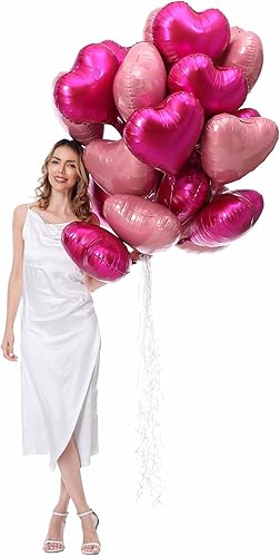 Miniatura 5 de Globos de papel de aluminio de 18 pulgadas con letras de mylar, globos de corazón para el día de San Valentín, proponer matrimonio, boda, Rosa
