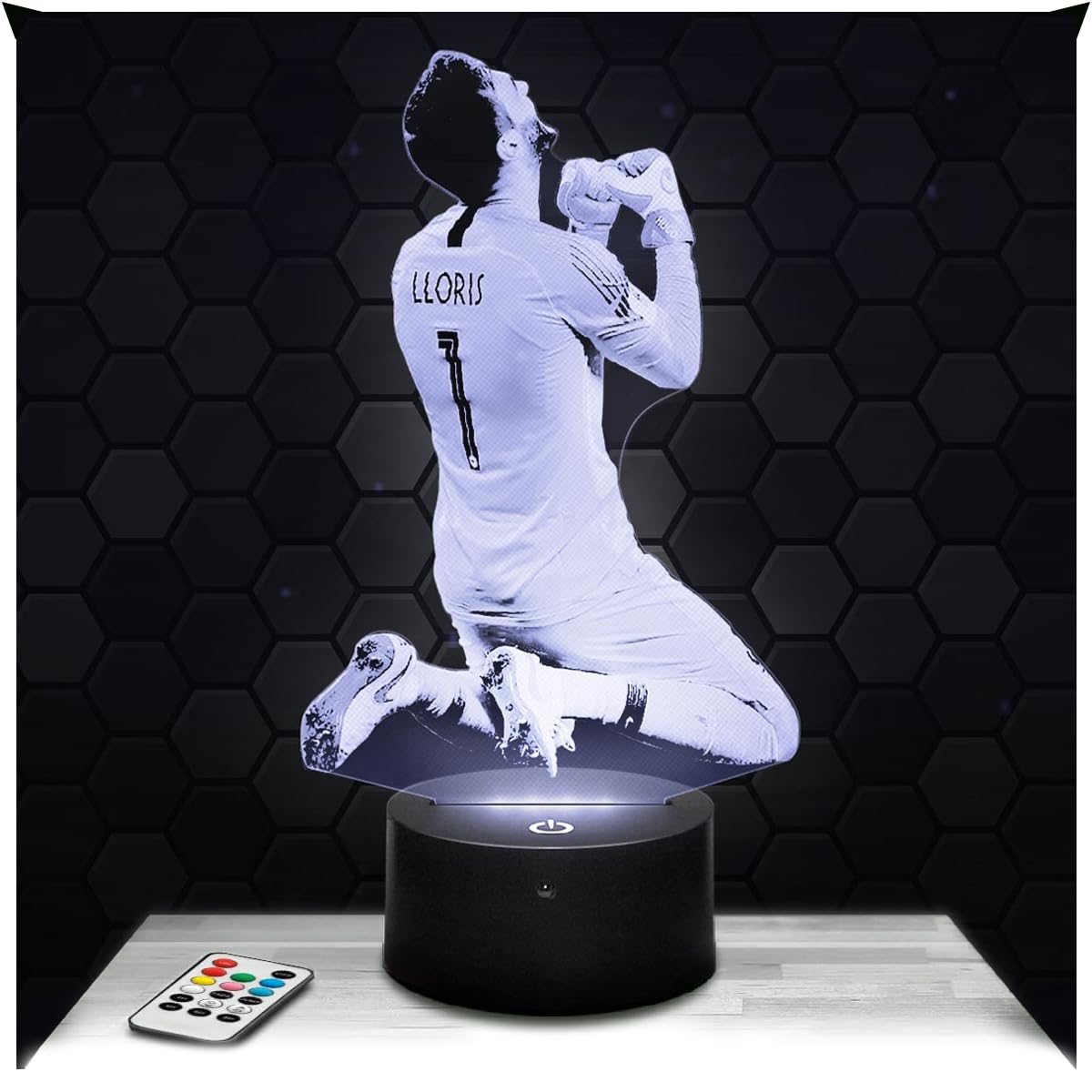 Lampephoto.fr - Hugo Lloris Football Player Sport 3D Lamp Night Light 3D LED Illusion Lamp, Christmas Birthday Gift Idea for Boys and Girls Night Light for Child or Adult Bedroom, Gifts Merchandising — image 1