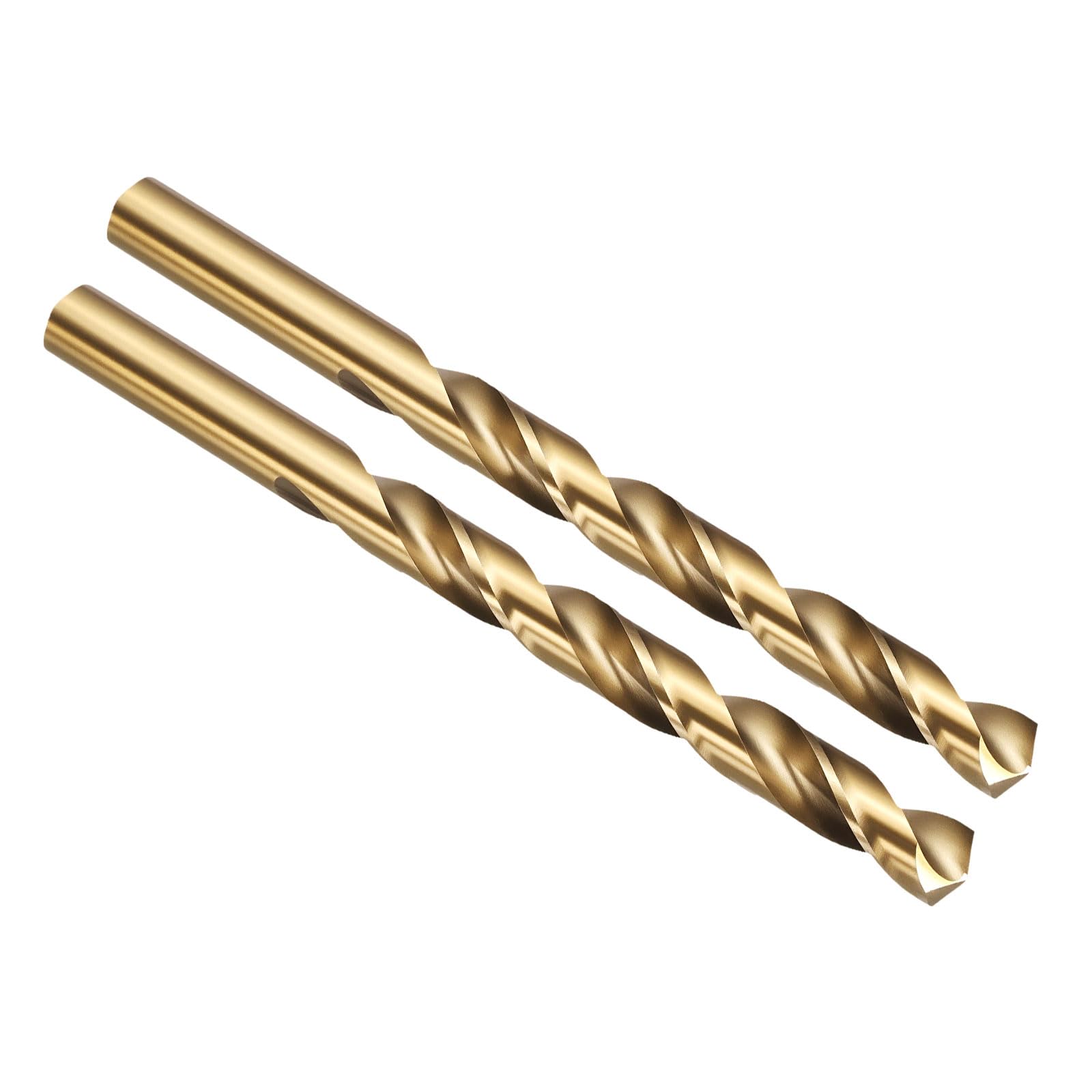 PATIKIL 29/64" Drill Bit, M42 8% Cobalt High-Speed Steel Jobber Straight Shank 135° Gold Finish for Hard Metal High-temperature Titanium Alloy - 2 Pack