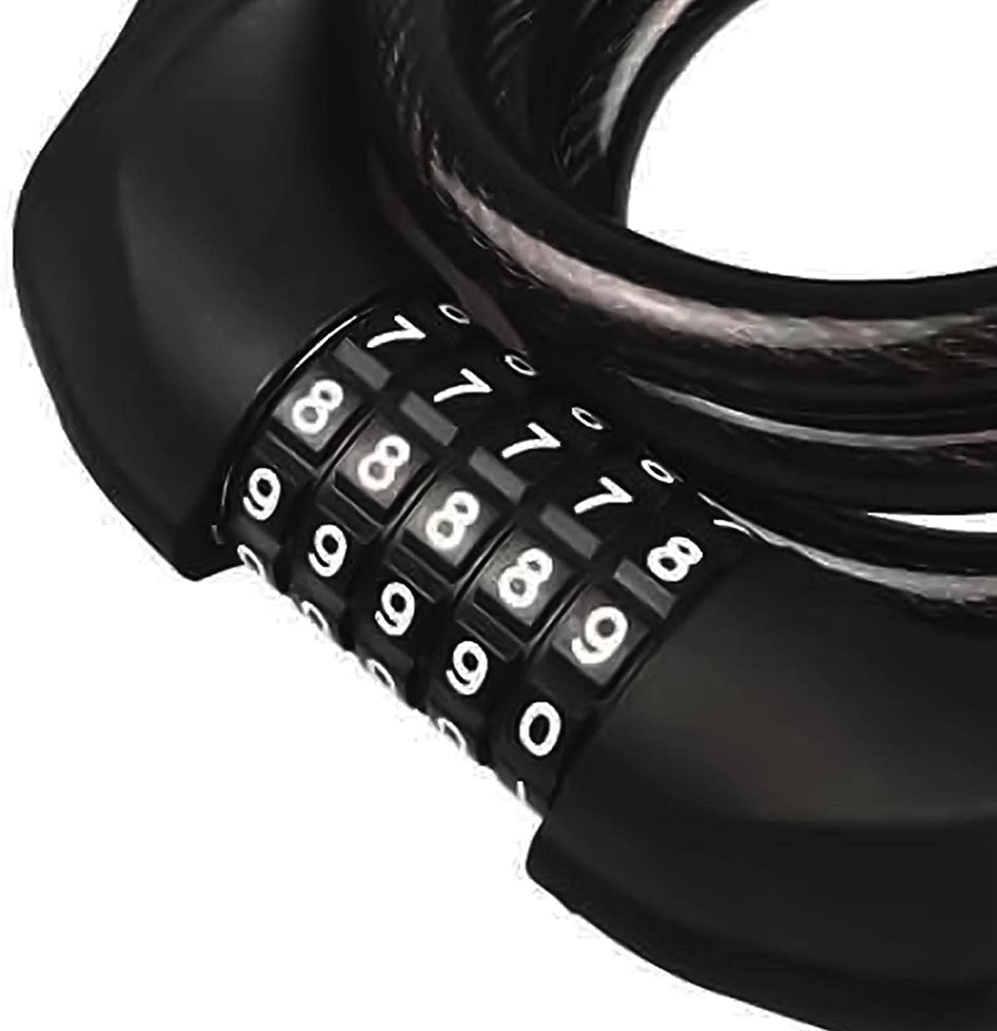 Lucchetto a Cavo per Bici, antifurto con Cavo Resistente, in Metallo, con Combinazione a 5 cifre, per Moto, Bici, recinzioni e Griglie.