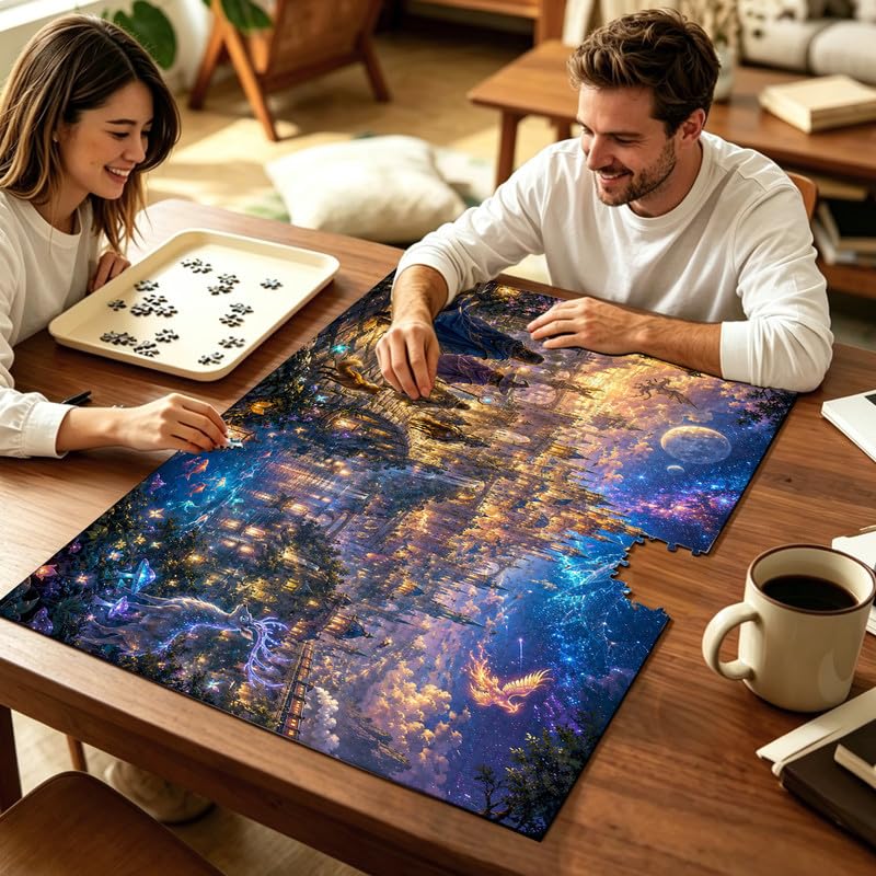 Rompecabezas para Adultos 1000 Piezas - Castillo Fantasía Mágica Rompecabezas Desafiante con Poster HD miniatura 4