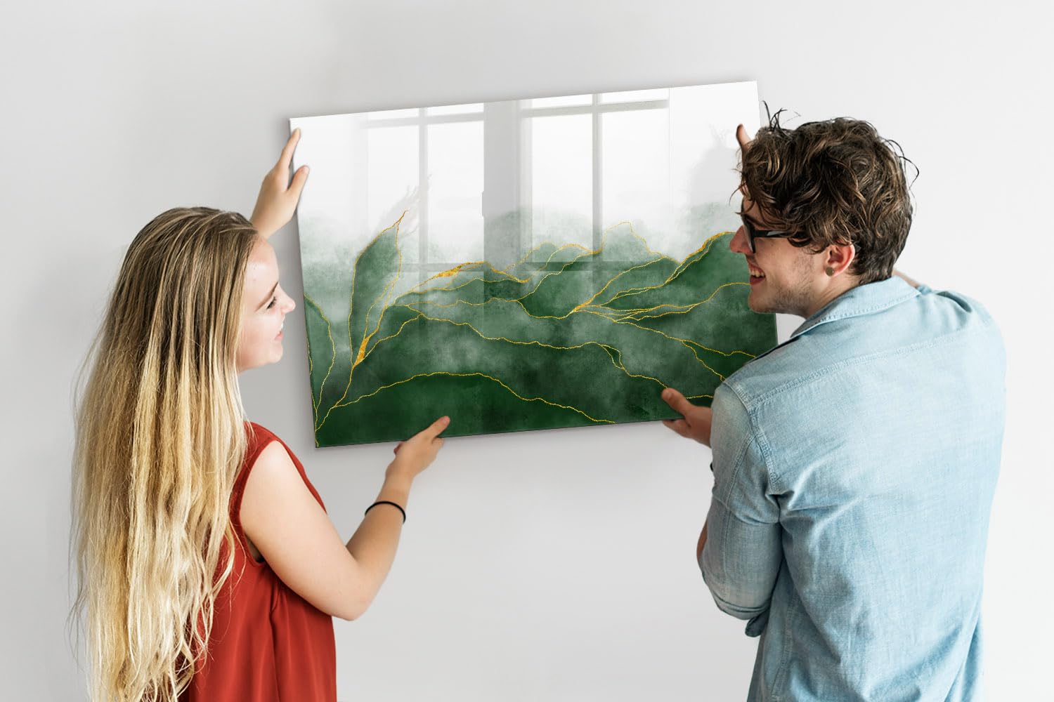 Lavagna porta appunti 100x70 cm | Foglie astratte