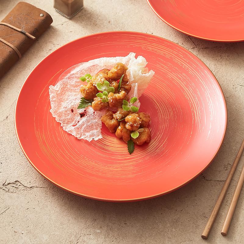 Talerz do serwowania Płyta glazurowana Talerz ceramiczny talerz obiadowy Kreatywna zastawa stołowa Okrągły talerz Western Food Plate Miska do jedzenia(L)