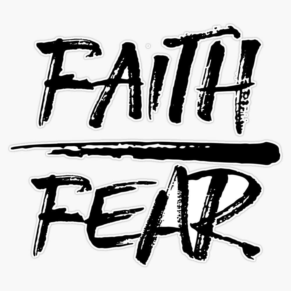 Faith Over Fear - Cool Christian Typography Bumper Sticker Vinyl Decal 5"