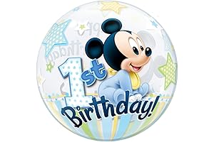 Qualatex 22" Mickey Mouse 1st Birthday Bubble Balloon