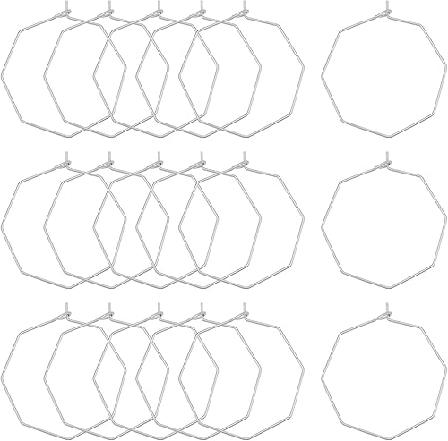 DICOSMETIC 100 aretes octágonos dorados de 0.984 in, de acero inoxidable 316, con hallazgos de copa de vino para hacer joyas