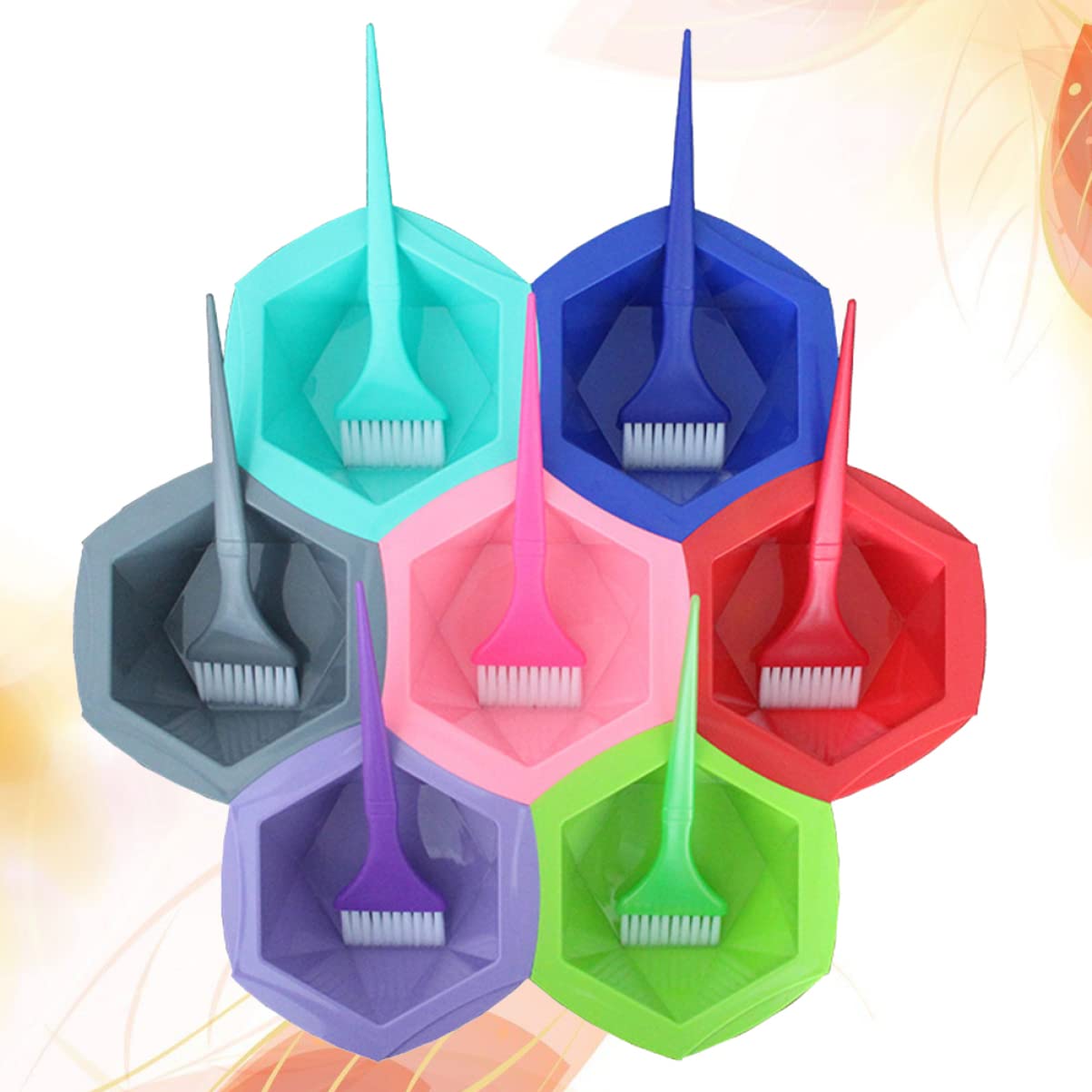 Bol de Teinture Capillaire Pinceau, Lot de 14 Set de Pièces en Plastique