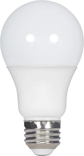 Satco Bombilla LED mediana S9703, A19, 2700 K, regulable, 4.31 pulgadas, acabado blanco esmerilado