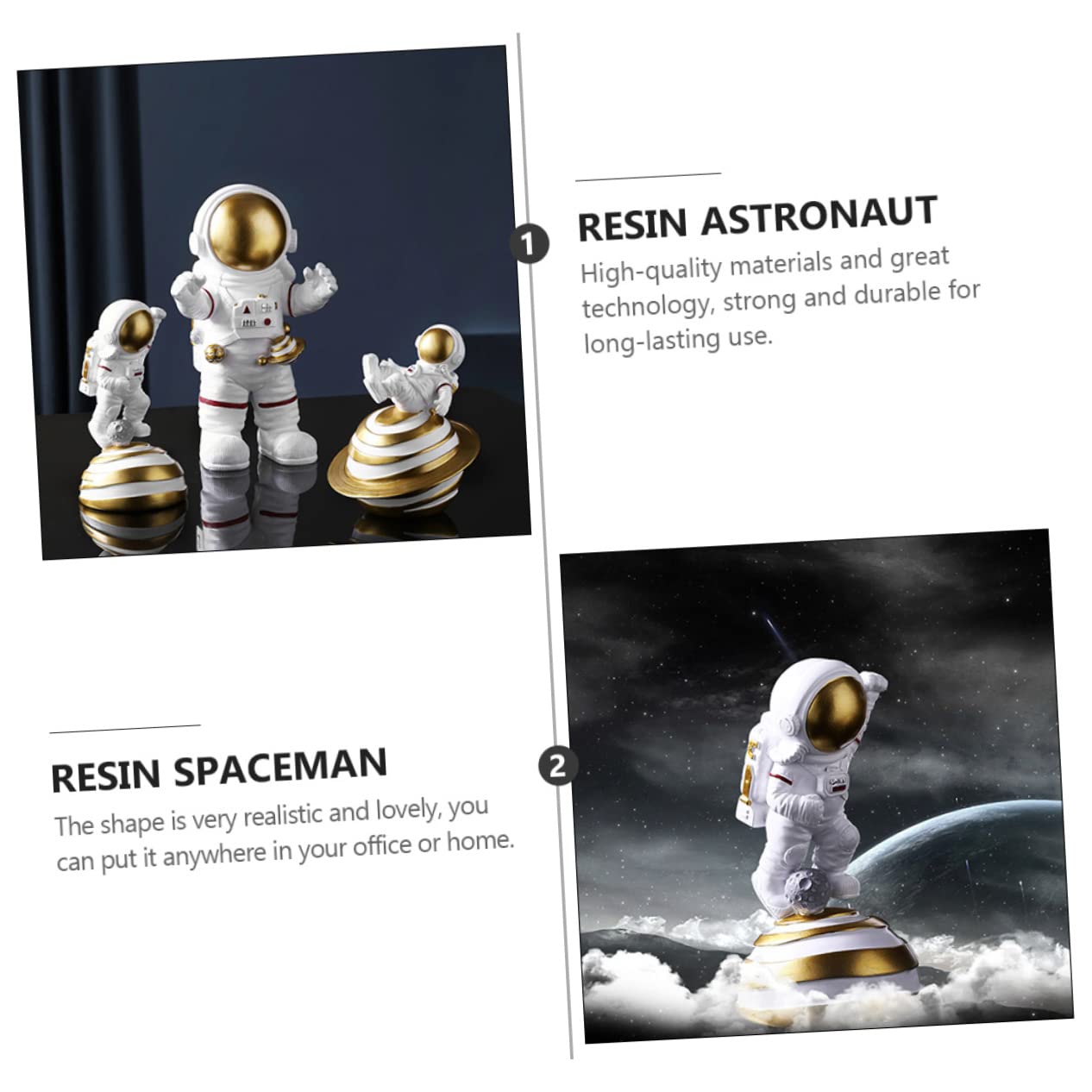 Abaodam Figuras de Astronautas Creativas Estatua de Astronauta para Escritorio de Escritorio para Decoración de Oficina para Exhibición Estantería