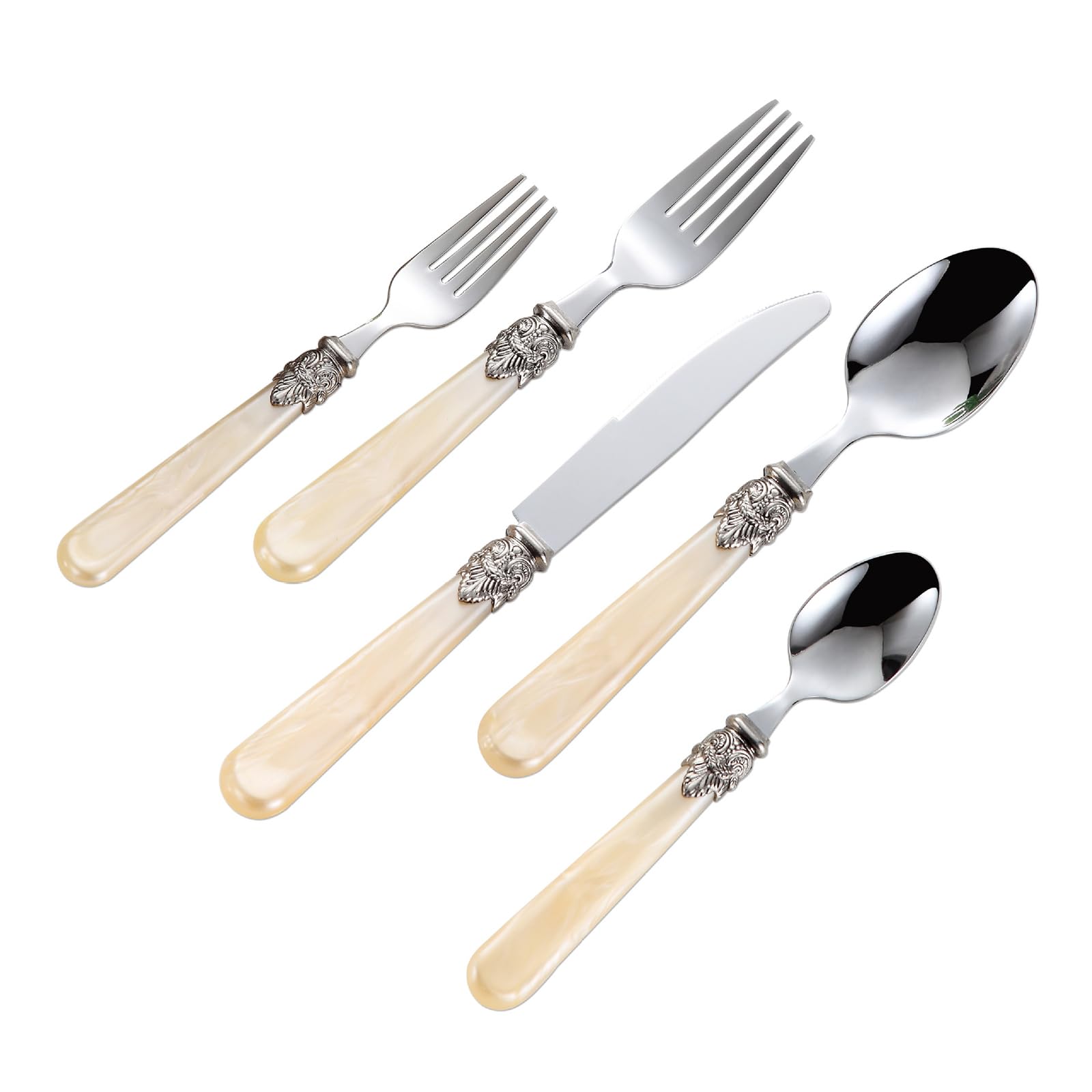 Stainless Steel Flatware Set Mirror Polished Cutlery Utensil Set Durable Home Kitchen Eating Flatware Set Food-Grade Tableware Cutlery