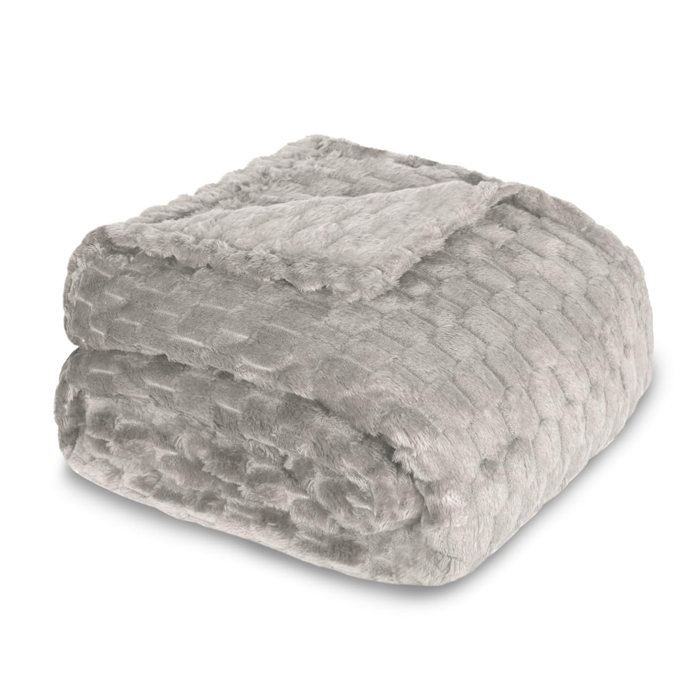 MERCURY TEXTIL- Manta Coral 130x170cm Efecto Terciopelo. Manta Decorativa Diseño Geométrico de 100% Poliéster Tacto Suave y Cálido para Sofá, Cama y Viaje. (Arena)