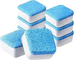 Pastilhas de Limpeza para Máquina de Lavar Roupa – Kit com 10 Tabletes Efervescentes para Remover Mofo e Odores