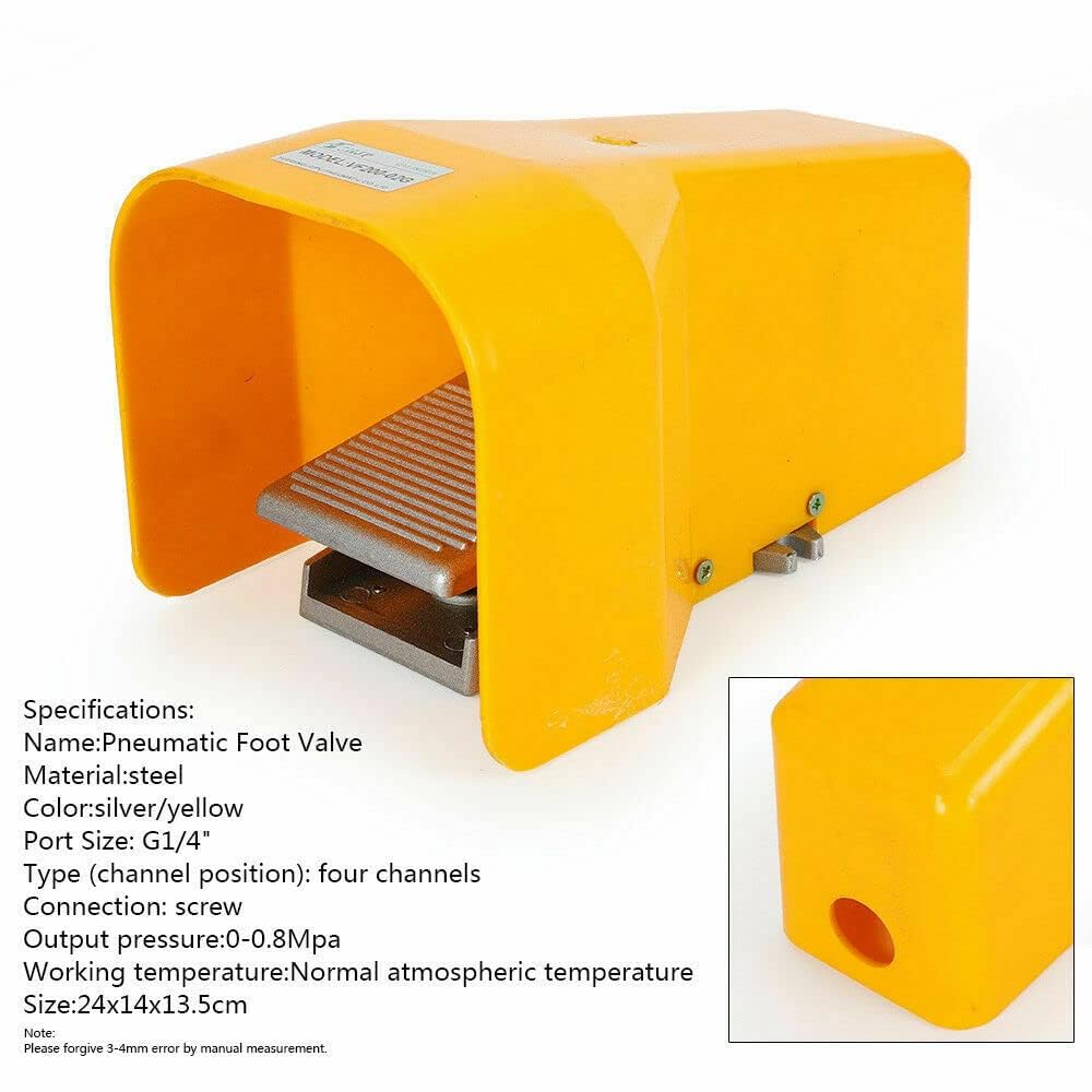 Válvula neumática de pie G1/4" pedal de aire comprimido 3 vías 2 posiciones neumática válvula de aire pedal 0-0,8 MPa
