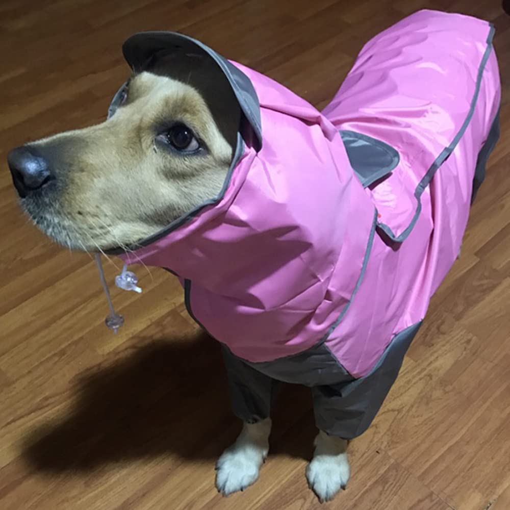 Chubasquero para Perros, Impermeable for Perros Grandes, Ropa Impermeable for Exteriores, Mono con Capucha, Capa for pequeños y(Pink,18)