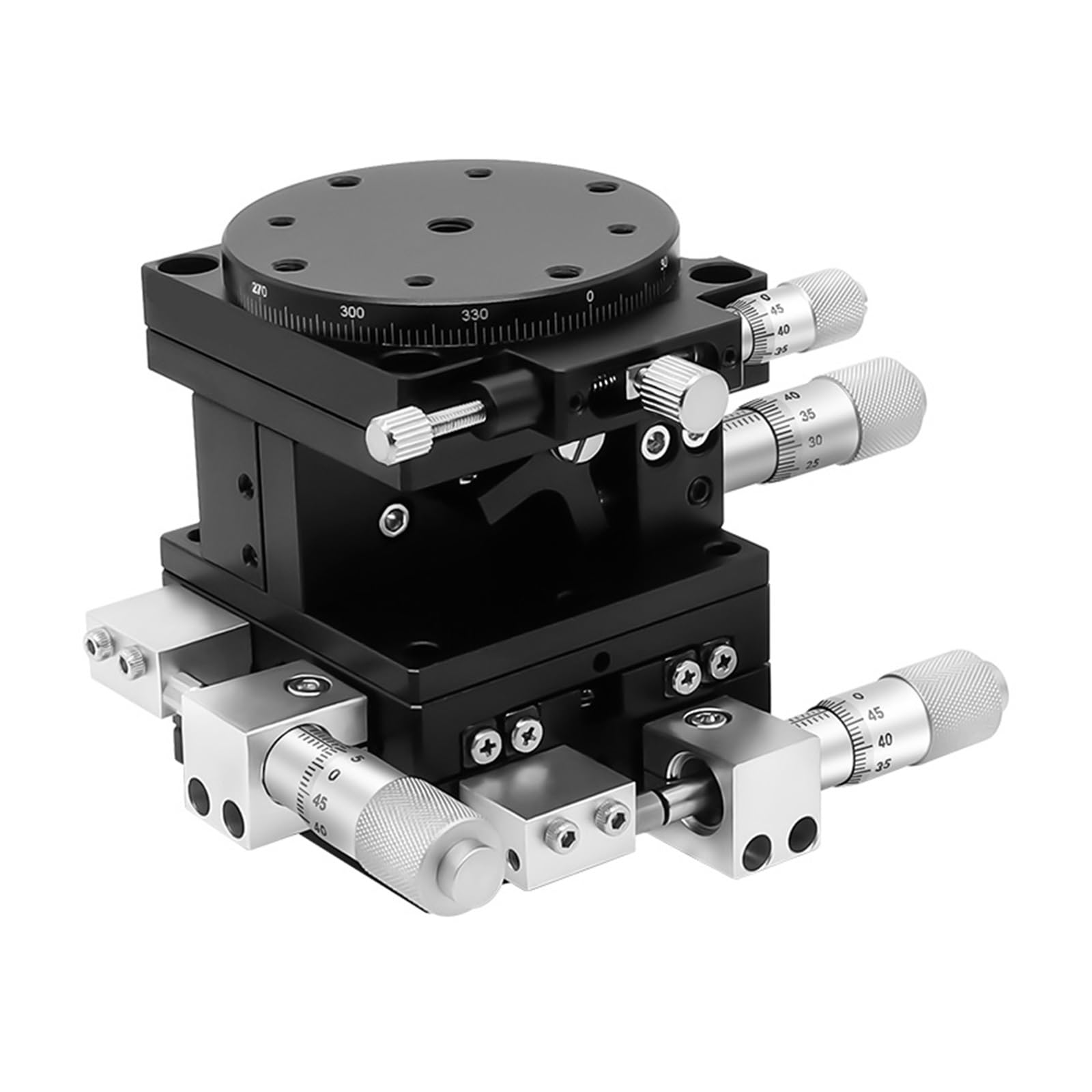 IGNVXMGKP V-Type XYZR Axis Sliding Table LTP125-LM-2 125 * 125mm Trimming Platform Manual Linear Stage Bearing Tuning Sliding Table 49N Double Cross Rail