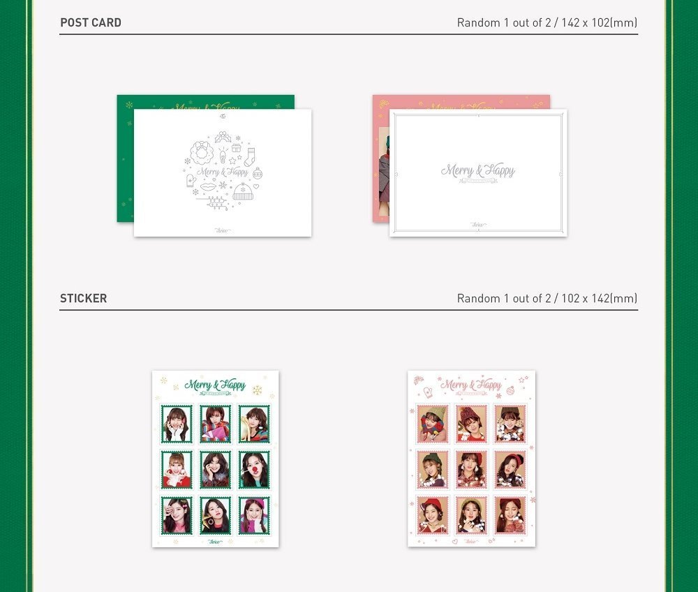 TWICE - Merry & Happy [Happy ver.] CD + álbum de fotos + cartão de