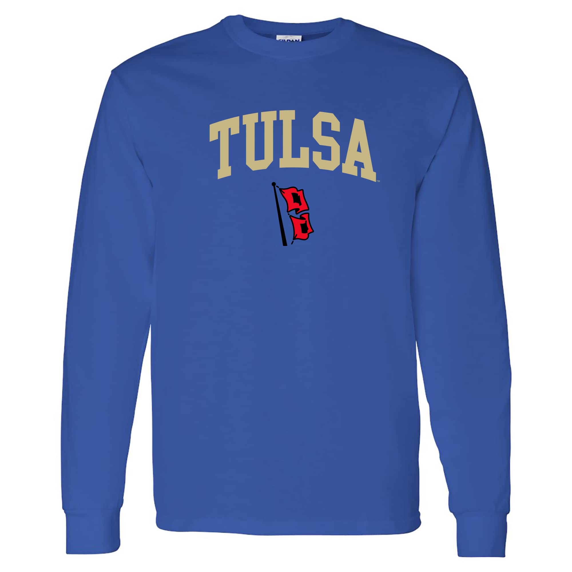 NCAA Officially Licensed College - University Team Color Arch Logo Long Sleeve, Tulsa Hurricane Royal, Medium — image 1