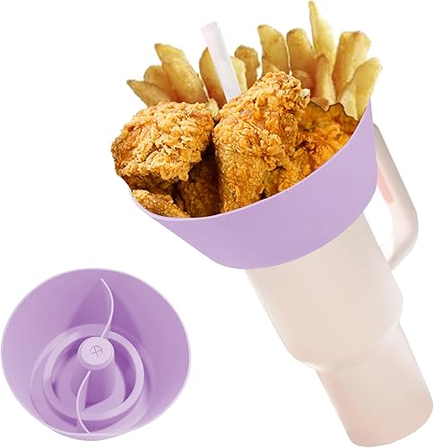 Cuenco para aperitivos Stanley de 40 onzas con asa, bandeja de aperitivos compatible con Stanley Cup de 40 onzas con asa, anillo reutilizable para