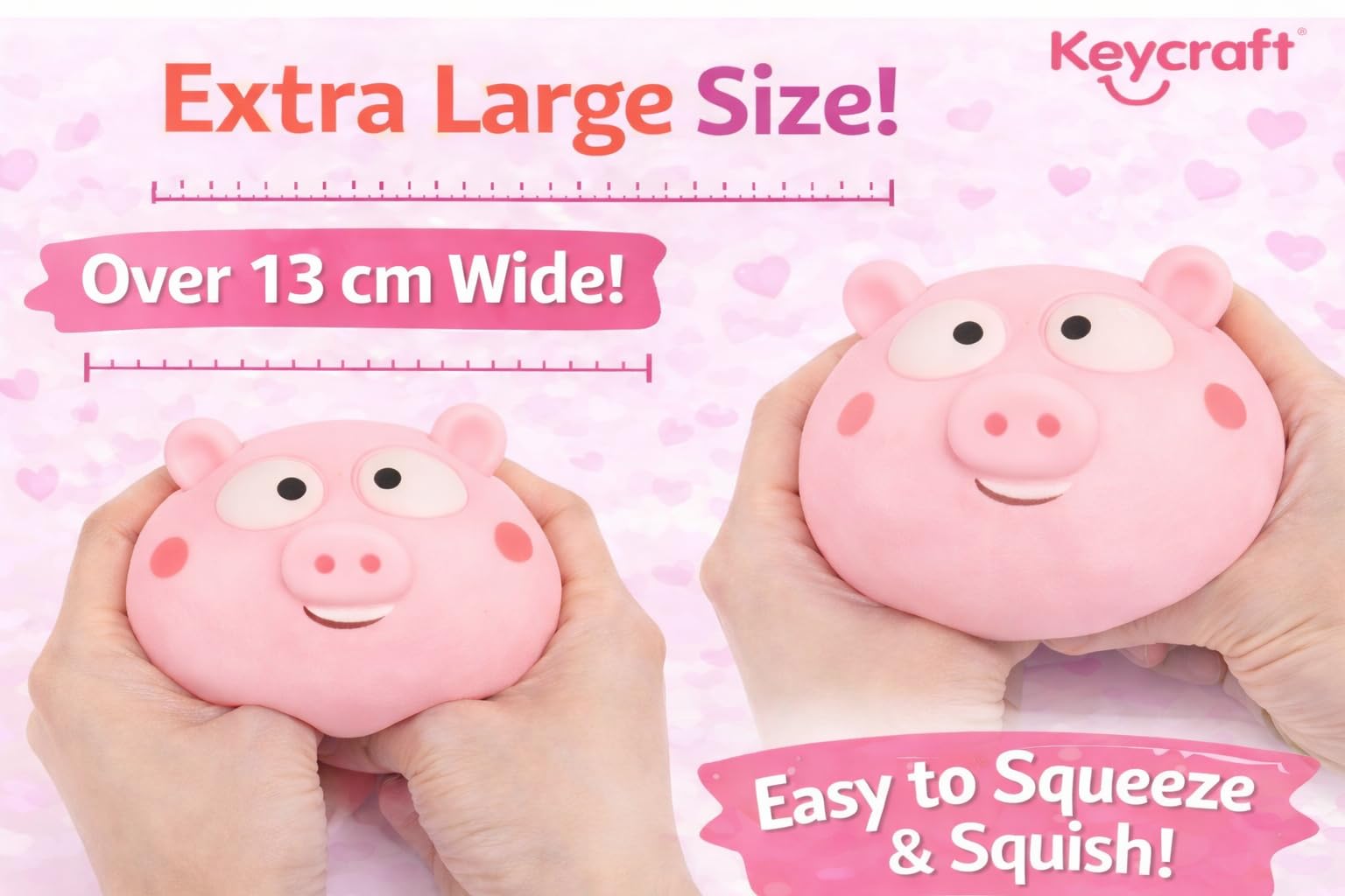 Jumbo Squishy Pig Slow-Rise Sensory Toy - Extra Large Squeeze Stress Toy for Kids & Adults - Soft Foam Fidget - Ages 3+ 13cm - Image 4