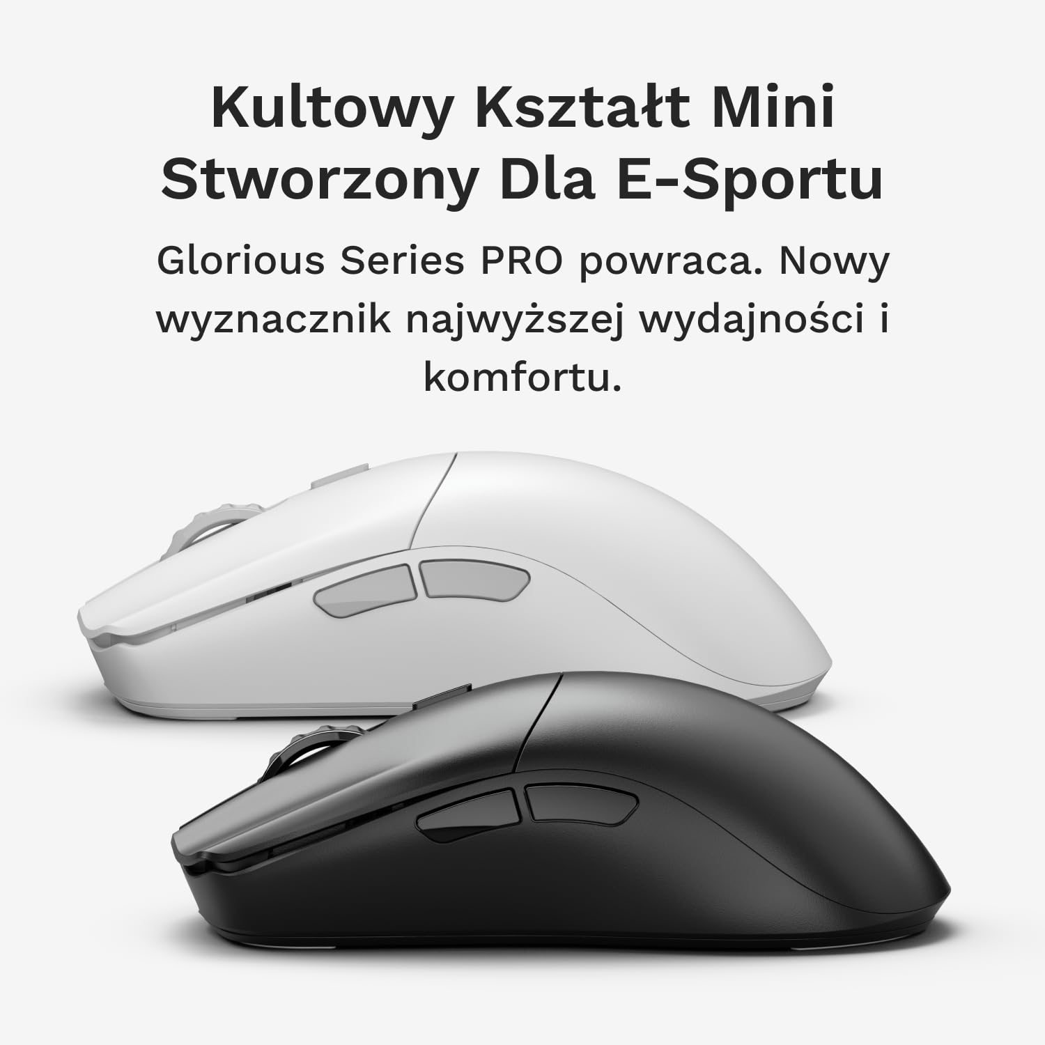 GLORIOUS Gaming Series 2 PRO mysz gamingowa - 55g. częst. odpyt. 8K, czujnik 26K, optyczne przełączniki, mysz e-sportowa dla PC, Ster. palcami/dłonią - Czarna - 2.4 GHz Wireless