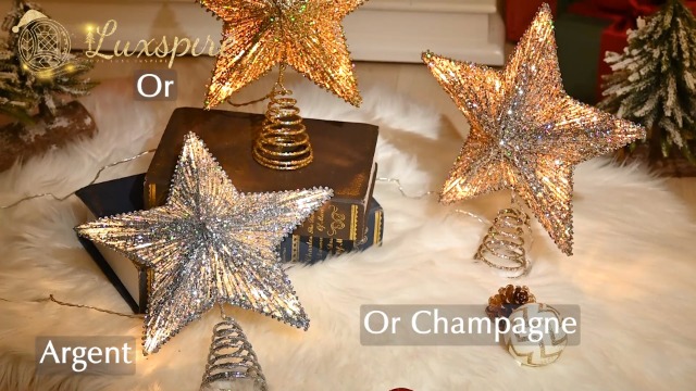 Ilauke Étoile Pour Sapin De Noël Arbre Topper Décoration,Chatoyant Exquis Topper Arbre Étoile