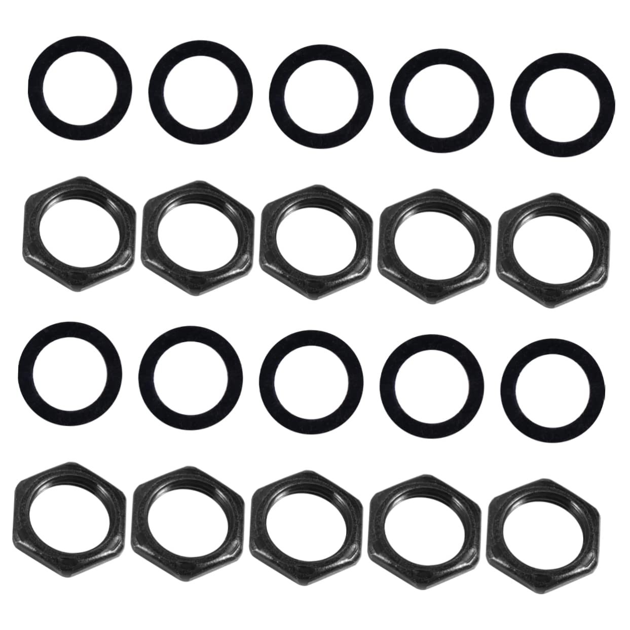 GOOHOCHY Electric Guitar Hardware Kit 20 Pcs M9 Guitar Nut and Gasket Set Replacement Parts for Worn Out Jack Socket Nuts