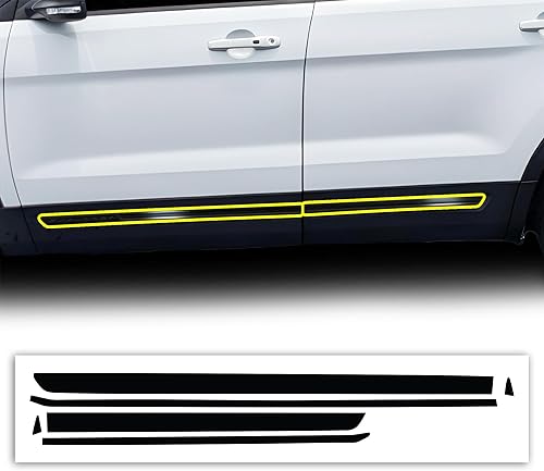 BOGAR TECH DESIGNS Superposición cromada para ventana lateral compatible con Ford Explorer 2011-2019, negro brillante