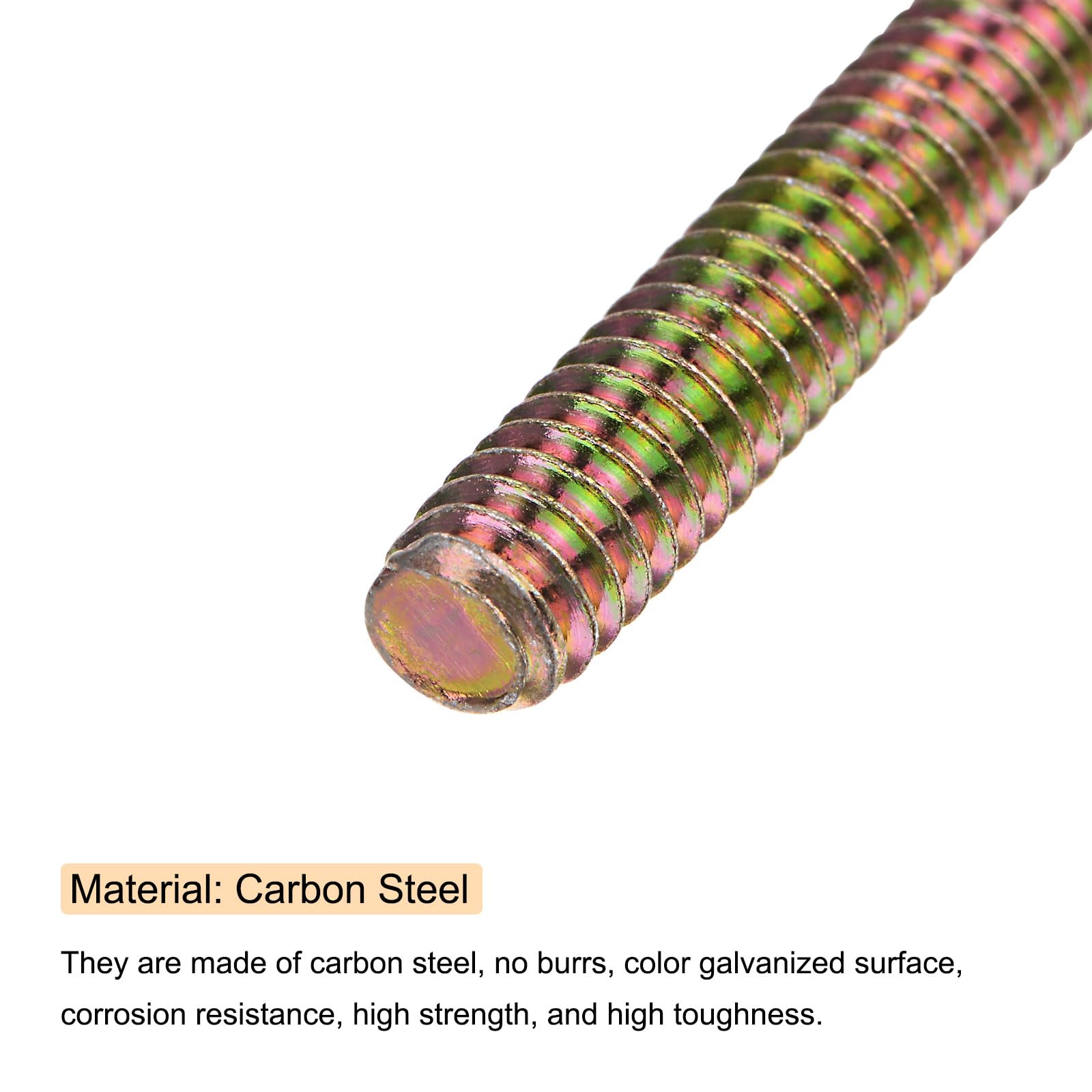 8 PCS 3 Inch 5/16-18 Zinc Plated All Threaded Rods Carbon Steel Thread Screw - View #7