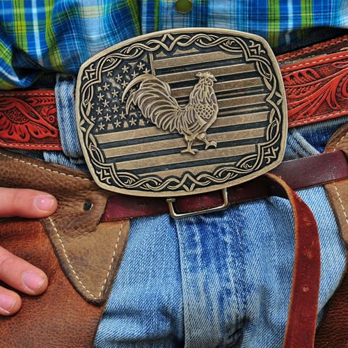 Image of Cowboy Belt Buckle for Men Western Cowgirl Rodeo Longhorn Bull Belt Buckles