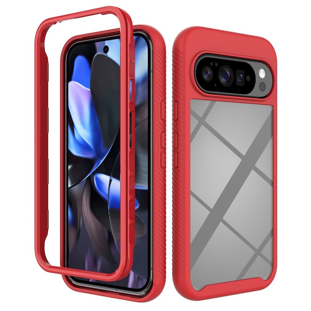 Coque Pixel 9A rouge étui à rabat pour un quotidien actif - 7