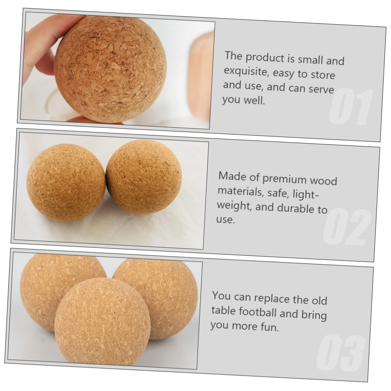 Toddmomy Interactive Table Football Toys 5pcs Wooden Mini Soccer Balls Replacement Balls for Boys and Girls Game Rainy Day Fun