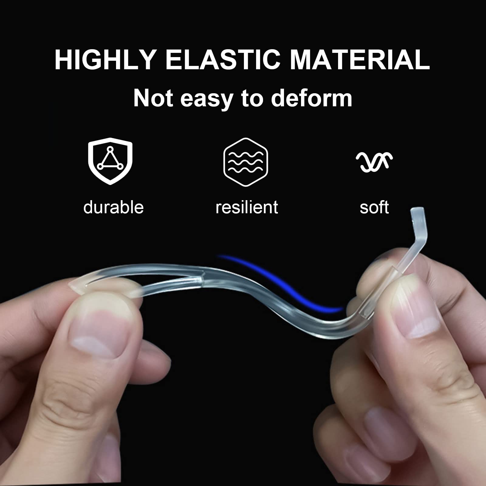 TSHAOUN 4 Paia Ganci Auricolari Universali, Sportivi Antiscivolo, Clip Silicone Sostitutivi, Trasparenti Bluetooth Gancio a Cuffia per Sport