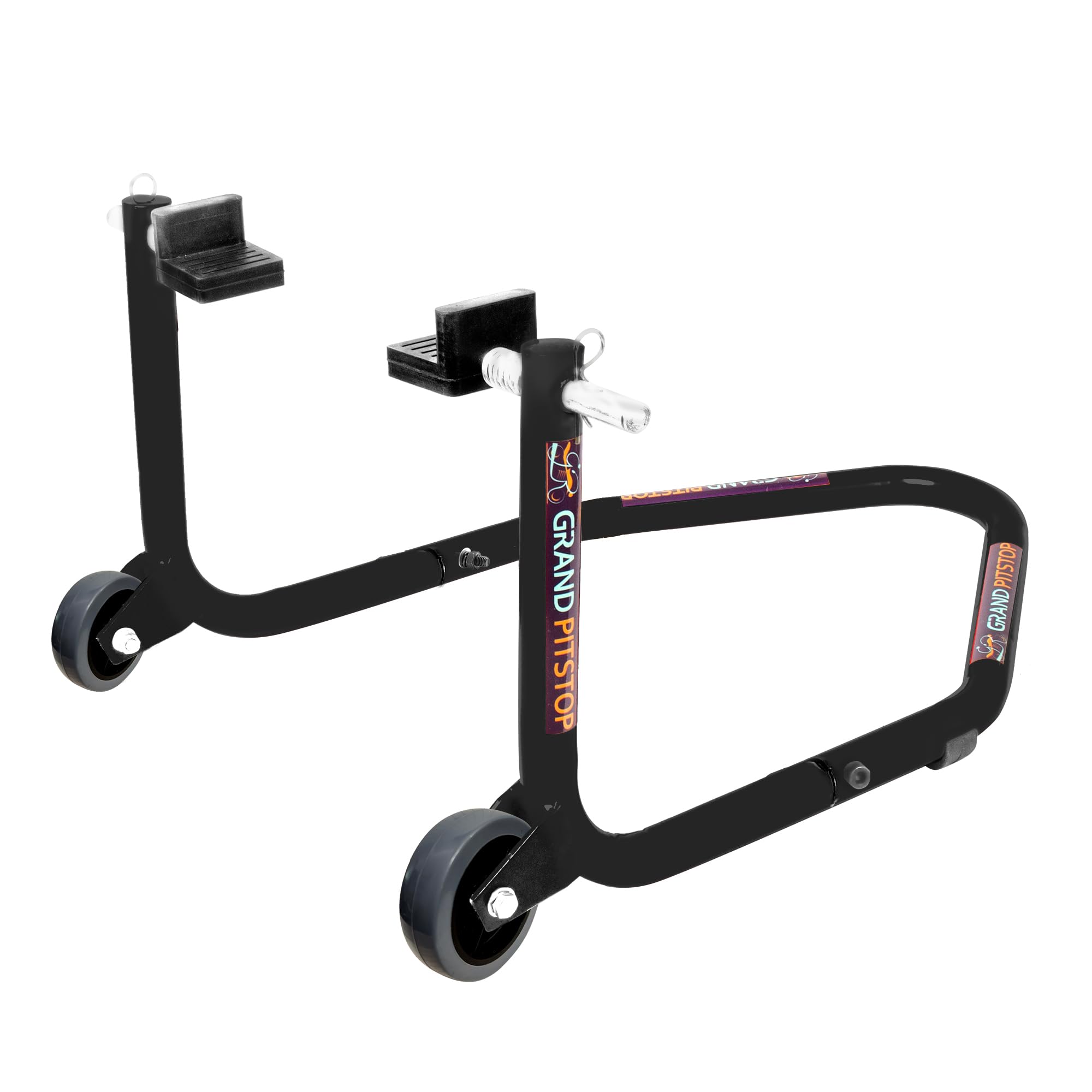 Grand Pitstop Universal Standard Rear Paddock Stand for Motorcycle with Swingarm Rest (Dismantable, Black, Motorcycle Weight Up to 250 Kgs)