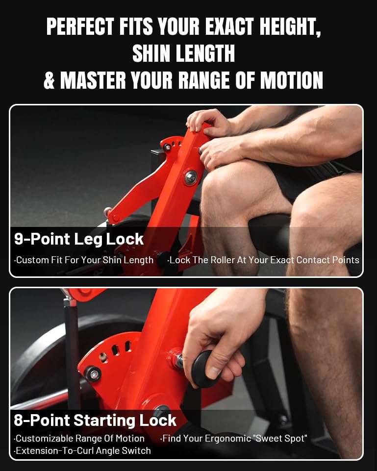 Image of Mikolo Leg Extension and Curl Machine, Adjustable Leg Curl Machine for Home Gym, Seated Leg Extension and Lying Leg Curl Machine, Leg Workout Equipment with 1:1 Resistance System
