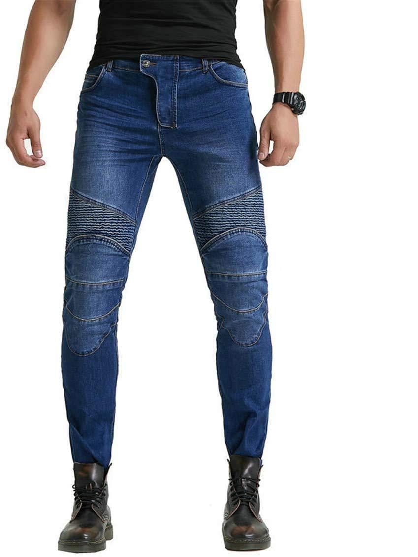 Pantaloni da moto, per uomo, Jeans in denim per motociclismo con