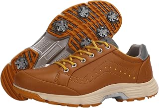 Zapatos de golf para hombre con punta de cuero profesional impermeable ligero