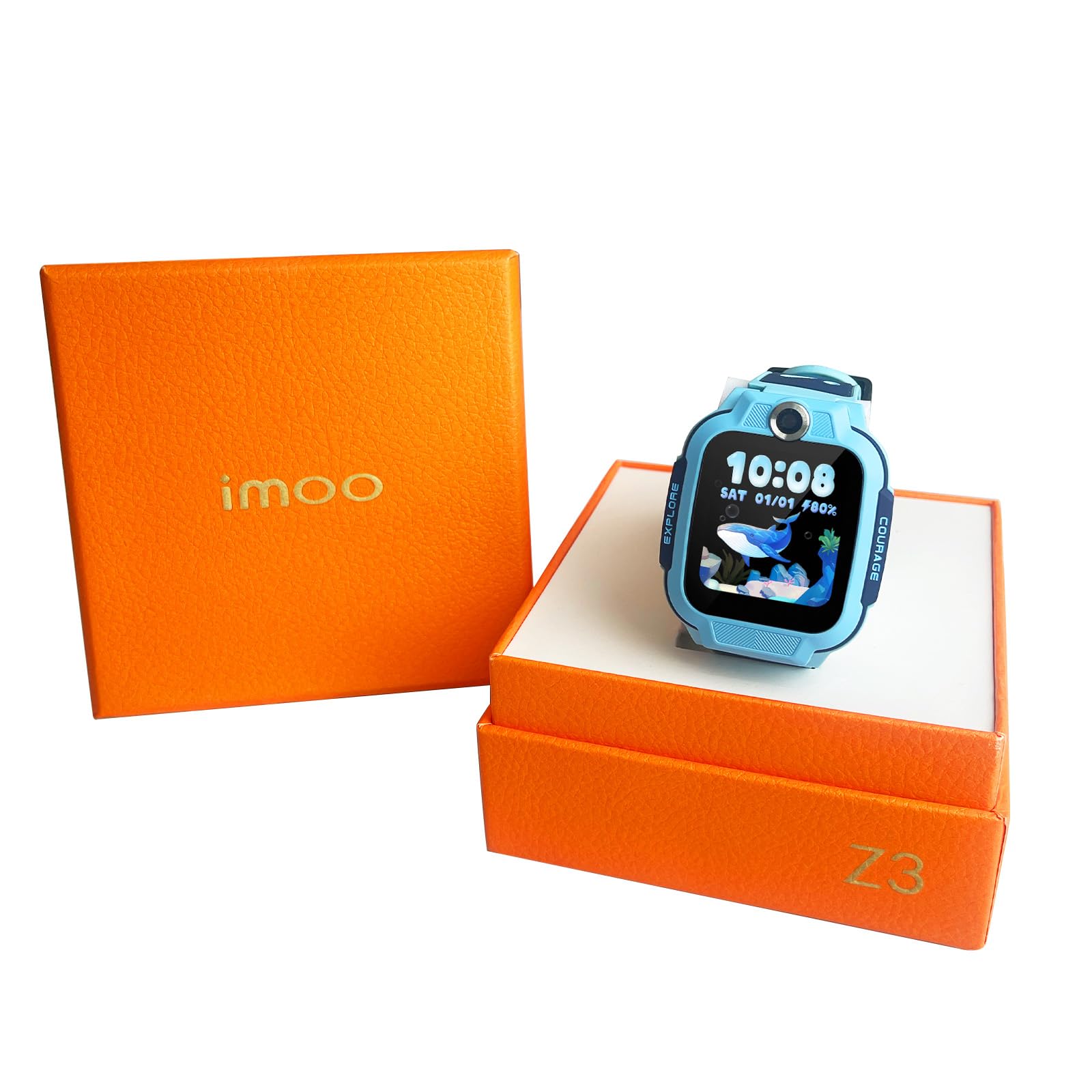 imoo Z3 Dziecięcy smartwatch w pudełku prezentowym, 4 G, wodoszczelny zegarek IP68, ekran 1,5", krokomierz, zegarek dziecięcy dla chłopców (Z3 niebieski)